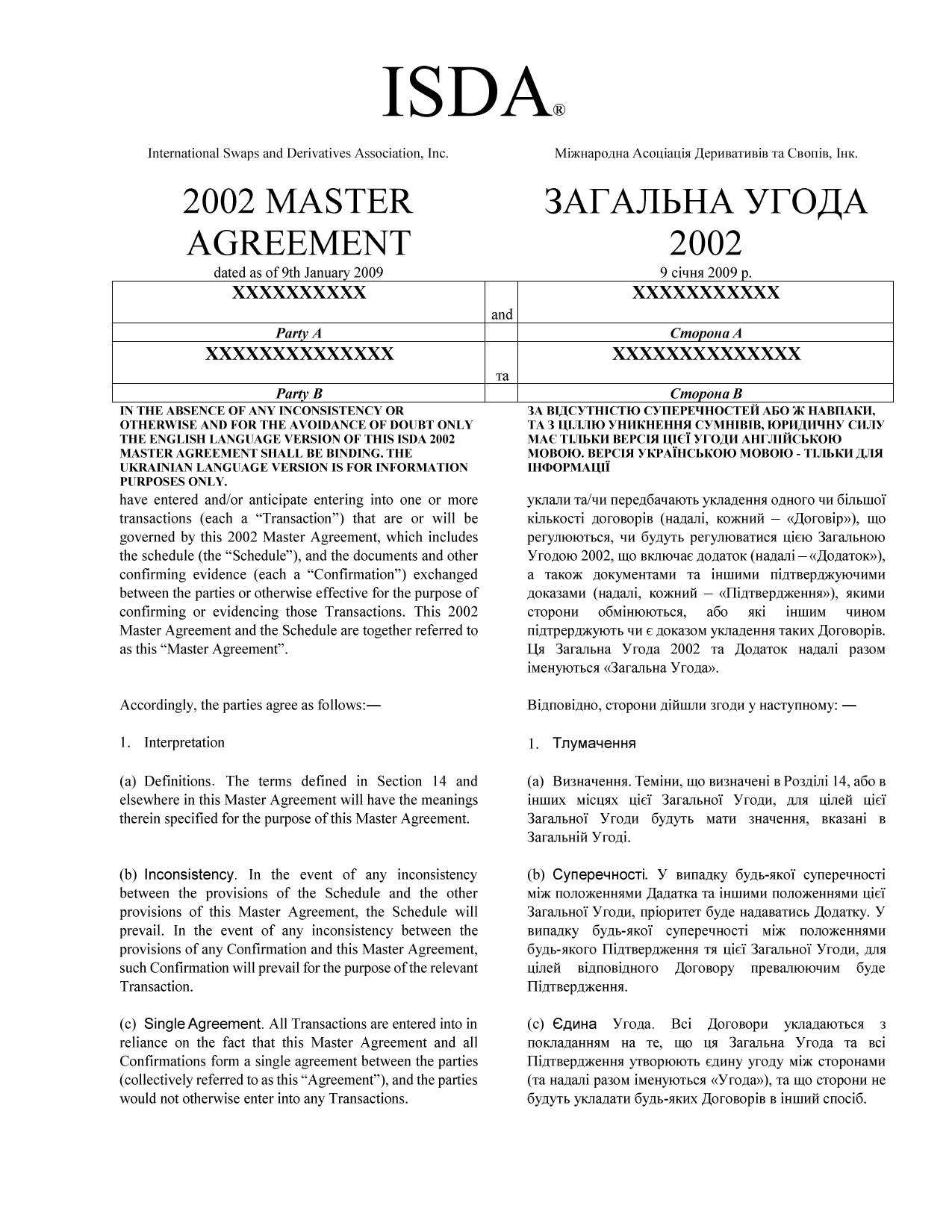 2002 ISDA-Rahmenvertrag kostenloser Download